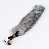 Gray Epoxy Handle LockBack Pocket Knife For Sale (2)